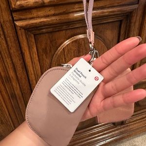 BNWT Lululemon Dual Pouch Wristlet Color Pink Pastel/Twilight Rose
